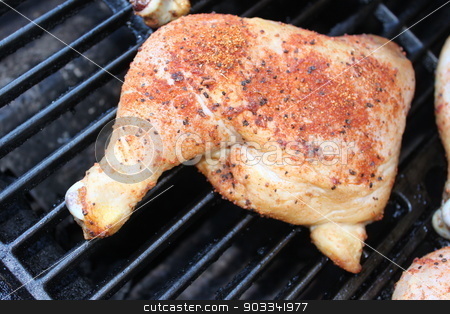 To use this stock image in your creative project, please select the size you need over to the right and click the "Add to Cart" button.
Your downloaded image will come with the Cutcaster watermark removed so don’t worry about the watermark you see on this page. BBQ Chicken stock photo, Close up of BBQ chicken with spice on it. by Henrik Lehnerer