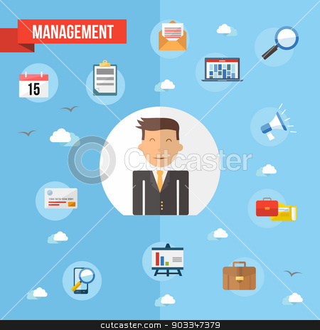 To use this stock image in your creative project, please select the size you need over to the right and click the "Add to Cart" button.
Your downloaded image will come with the Cutcaster watermark removed so don’t worry about the watermark you see on this page. Success businessman flat concept illustration stock vector clipart, Business management man illustration with flat icons design set. Marketing web, networking and app elements. EPS10 vector file organized in layers for easy editing. by Cienpies Design