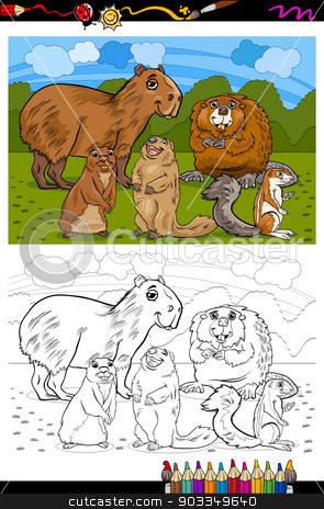 To use this stock image in your creative project, please select the size you need over to the right and click the "Add to Cart" button.
Your downloaded image will come with the Cutcaster watermark removed so don’t worry about the watermark you see on this page. rodents animals cartoon coloring book stock vector clipart, Coloring Book or Page Cartoon Illustration of Black and White Funny Rodents Mammals Animals Mascot Characters Group for Children by Igor Zakowski