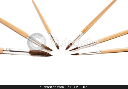 To use this stock image in your creative project, please select the size you need over to the right and click the "Add to Cart" button.
Your downloaded image will come with the Cutcaster watermark removed so don’t worry about the watermark you see on this page. paint brush stock photo, different size artist paint brushes on white by Felix Furo