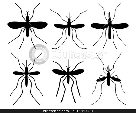 To use this stock image in your creative project, please select the size you need over to the right and click the "Add to Cart" button.
Your downloaded image will come with the Cutcaster watermark removed so don’t worry about the watermark you see on this page. mosquito stock vector clipart, Black silhouettes of mosquito, vector by Matovic Ratko