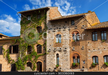 To use this stock image in your creative project, please select the size you need over to the right and click the "Add to Cart" button.
Your downloaded image will come with the Cutcaster watermark removed so don’t worry about the watermark you see on this page. San Gimignano - Siena Tuscany Italy stock photo, Old Buildings on the Cisterna square on blue sky, San Gimignano medieval town (UNESCO heritage), Siena, Tuscany, Italy by catalby