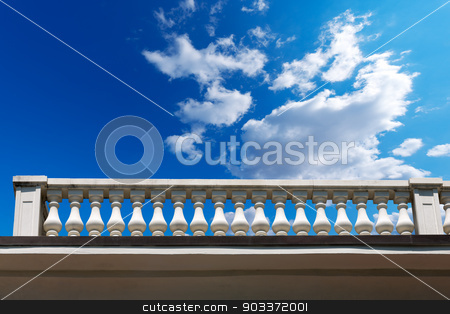 To use this stock image in your creative project, please select the size you need over to the right and click the "Add to Cart" button.
Your downloaded image will come with the Cutcaster watermark removed so don’t worry about the watermark you see on this page. Balustrade Pillars on a Cloudy Sky stock photo, Old white stone balustrade with blue sky and clouds in the background by catalby