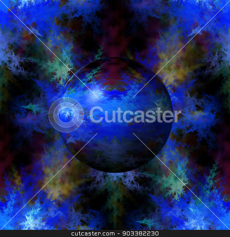 To use this stock image in your creative project, please select the size you need over to the right and click the "Add to Cart" button.
Your downloaded image will come with the Cutcaster watermark removed so don’t worry about the watermark you see on this page. Abstract Blue Globe stock photo, Blue color globe on a fractal background. by Henrik Lehnerer