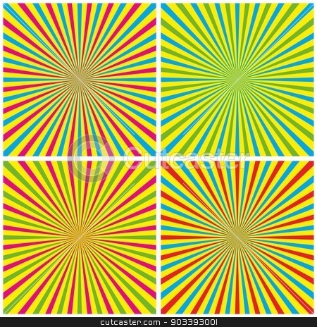 To use this stock image in your creative project, please select the size you need over to the right and click the "Add to Cart" button.
Your downloaded image will come with the Cutcaster watermark removed so don’t worry about the watermark you see on this page. Backgrounds Set stock vector clipart, Backgrounds Set With Radial Rays vector illustration by nicousnake