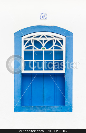 To use this stock image in your creative project, please select the size you need over to the right and click the "Add to Cart" button.
Your downloaded image will come with the Cutcaster watermark removed so don’t worry about the watermark you see on this page. Colorful vintage window. stock photo, Decorative, colonial, blue, vintage, window on a white wall in Paraty (or Parati), Brazil. by kasto