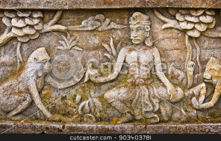 To use this stock image in your creative project, please select the size you need over to the right and click the "Add to Cart" button.
Your downloaded image will come with the Cutcaster watermark removed so don’t worry about the watermark you see on this page. Old bas-relief on the wall of the temple. Indonesia, Bali stock photo, Old bas-relief on the wall of the temple. Indonesia, Bali Island by Alexey Romanov