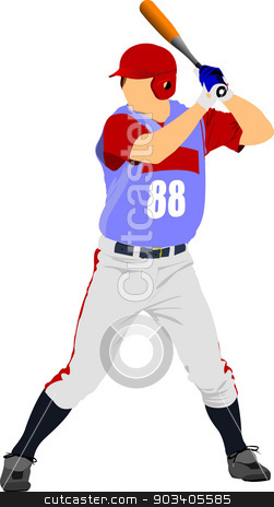 To use this stock image in your creative project, please select the size you need over to the right and click the "Add to Cart" button.
Your downloaded image will come with the Cutcaster watermark removed so don’t worry about the watermark you see on this page. Baseball player. Vector illustration stock vector clipart, Baseball player. Vector illustration by Leonid Dorfman