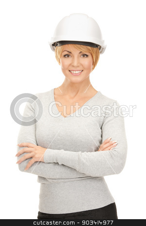 To use this stock image in your creative project, please select the size you need over to the right and click the "Add to Cart" button.
Your downloaded image will come with the Cutcaster watermark removed so don’t worry about the watermark you see on this page. contractor in helmet stock photo, bright picture of female contractor in helmet over white
by Syda Productions