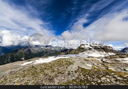To use this stock image in your creative project, please select the size you need over to the right and click the "Add to Cart" button.
Your downloaded image will come with the Cutcaster watermark removed so don’t worry about the watermark you see on this page. Mountain rocky landscape stock photo, Alpine landscape with rocks, sky and clouds
by Dario Rota