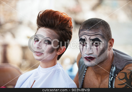 To use this stock image in your creative project, please select the size you need over to the right and click the "Add to Cart" button.
Your downloaded image will come with the Cutcaster watermark removed so don’t worry about the watermark you see on this page. Attractive Cirque Performers stock photo, Attractive mixed male and female cirque performers backstage by Scott Griessel