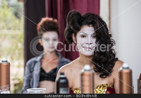 To use this stock image in your creative project, please select the size you need over to the right and click the "Add to Cart" button.
Your downloaded image will come with the Cutcaster watermark removed so don’t worry about the watermark you see on this page. Cute Female in White Makeup stock photo, Grinning young female cirque clown smiling backstage by Scott Griessel