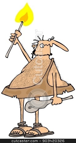 To use this stock image in your creative project, please select the size you need over to the right and click the "Add to Cart" button.
Your downloaded image will come with the Cutcaster watermark removed so don’t worry about the watermark you see on this page. Caveman holding a torch stock photo, This illustration depicts a caveman holding a torch and a club. by Dennis Cox