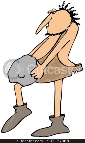 To use this stock image in your creative project, please select the size you need over to the right and click the "Add to Cart" button.
Your downloaded image will come with the Cutcaster watermark removed so don’t worry about the watermark you see on this page. Caveman carrying a boulder stock photo, This illustration depicts a caveman carrying a large rock. by Dennis Cox