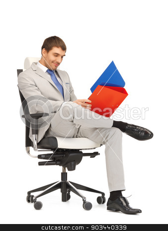 To use this stock image in your creative project, please select the size you need over to the right and click the "Add to Cart" button.
Your downloaded image will come with the Cutcaster watermark removed so don’t worry about the watermark you see on this page. man with folders stock photo, bright picture of handsome man with folders by Syda Productions