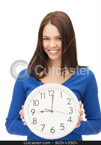 To use this stock image in your creative project, please select the size you need over to the right and click the "Add to Cart" button.
Your downloaded image will come with the Cutcaster watermark removed so don’t worry about the watermark you see on this page. woman holding big clock stock photo, bright picture of woman holding big clock by Syda Productions