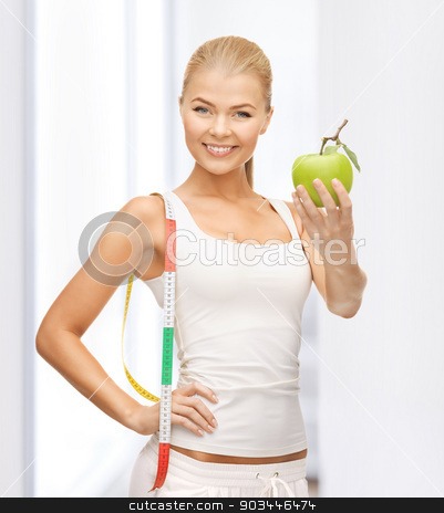 To use this stock image in your creative project, please select the size you need over to the right and click the "Add to Cart" button.
Your downloaded image will come with the Cutcaster watermark removed so don’t worry about the watermark you see on this page. sporty woman with apple and measuring tape stock photo, beautiful sporty woman with apple and measuring tape by Syda Productions