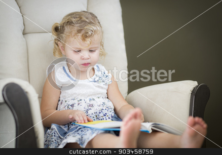 To use this stock image in your creative project, please select the size you need over to the right and click the "Add to Cart" button.
Your downloaded image will come with the Cutcaster watermark removed so don’t worry about the watermark you see on this page. Blonde Haired Blue Eyed Little Girl Reading Her Book stock photo, Adorable Blonde Haired Blue Eyed Little Girl Reading Her Book in the Chair. by Andy Dean
