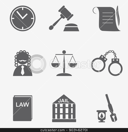 To use this stock image in your creative project, please select the size you need over to the right and click the "Add to Cart" button.
Your downloaded image will come with the Cutcaster watermark removed so don’t worry about the watermark you see on this page. law judge icon set, justice sign stock vector clipart, law judge icon set, justice sign by LittleCuckoo