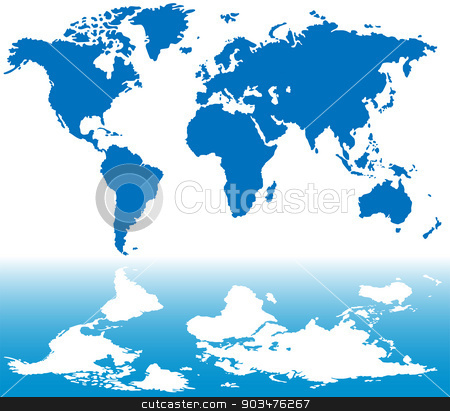 To use this stock image in your creative project, please select the size you need over to the right and click the "Add to Cart" button.
Your downloaded image will come with the Cutcaster watermark removed so don’t worry about the watermark you see on this page. Stylized world map stock vector clipart, Stylized blue world map with reflection in water by Volina