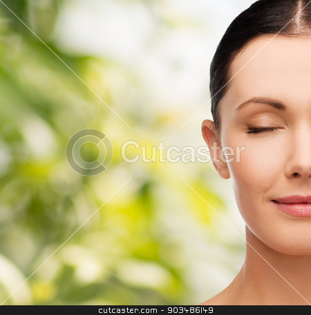 To use this stock image in your creative project, please select the size you need over to the right and click the "Add to Cart" button.
Your downloaded image will come with the Cutcaster watermark removed so don’t worry about the watermark you see on this page. young calm woman with closed eyes stock photo, health, spa and beauty concept - clean face of beautiful young woman with closed eyes by Syda Productions