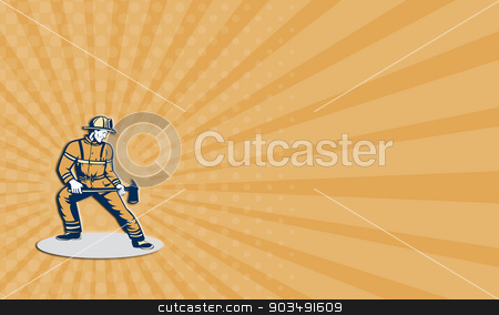 To use this stock image in your creative project, please select the size you need over to the right and click the "Add to Cart" button.
Your downloaded image will come with the Cutcaster watermark removed so don’t worry about the watermark you see on this page. Business card Fireman Firefighter Standing Holding Fire Axe stock photo, Business card showing illustration of a fireman fire fighter emergency worker standing holding a fire axe looking to the side set on isolated white background done in retro style. by patrimonio
