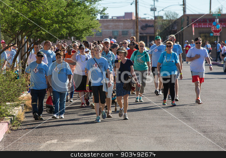 To use this stock image in your creative project, please select the size you need over to the right and click the "Add to Cart" button.
Your downloaded image will come with the Cutcaster watermark removed so don’t worry about the watermark you see on this page. AIDSwalk Participants stock photo, TUCSON, AZ/USA - OCTOBER 12: Unidentified participants in AIDSwalk on October 12, 2014 in Tucson, Arizona, USA. by Scott Griessel