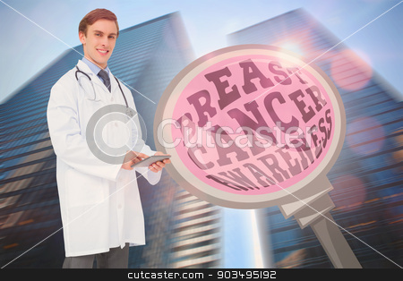 To use this stock image in your creative project, please select the size you need over to the right and click the "Add to Cart" button.
Your downloaded image will come with the Cutcaster watermark removed so don’t worry about the watermark you see on this page. Doctor with breast cancer awareness message stock photo, Doctor with breast cancer awareness message for awareness month by Wavebreak Media