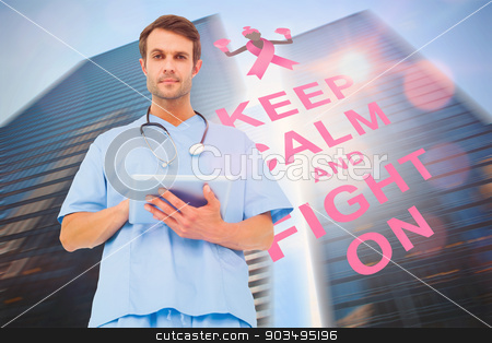 To use this stock image in your creative project, please select the size you need over to the right and click the "Add to Cart" button.
Your downloaded image will come with the Cutcaster watermark removed so don’t worry about the watermark you see on this page. Doctor with breast cancer awareness message stock photo, Doctor with breast cancer awareness message for awareness month by Wavebreak Media