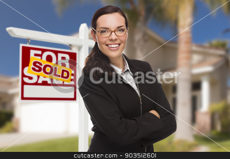 To use this stock image in your creative project, please select the size you need over to the right and click the "Add to Cart" button.
Your downloaded image will come with the Cutcaster watermark removed so don’t worry about the watermark you see on this page. Mixed Race Woman in Front of House and Sold Sign stock photo, Attractive Mixed Race Woman in Front of House and Sold Real Estate Sign. by Andy Dean