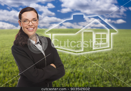 To use this stock image in your creative project, please select the size you need over to the right and click the "Add to Cart" button.
Your downloaded image will come with the Cutcaster watermark removed so don’t worry about the watermark you see on this page. Woman and Grass Field with Ghosted House Figure Behind stock photo, Smiling Woman in Grass Field with Ghosted House Figure Behind. by Andy Dean