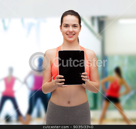 To use this stock image in your creative project, please select the size you need over to the right and click the "Add to Cart" button.
Your downloaded image will come with the Cutcaster watermark removed so don’t worry about the watermark you see on this page. sporty woman with tablet pc blank screen stock photo, sport, exercise, technology, internet and healthcare - sporty woman with tablet pc blank screen by Syda Productions