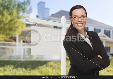To use this stock image in your creative project, please select the size you need over to the right and click the "Add to Cart" button.
Your downloaded image will come with the Cutcaster watermark removed so don’t worry about the watermark you see on this page. Woman In Front of House and Blank Real Estate Sign stock photo, Attractive Serious Mixed Race Woman In Front of House and Blank Real Estate Sign. by Andy Dean