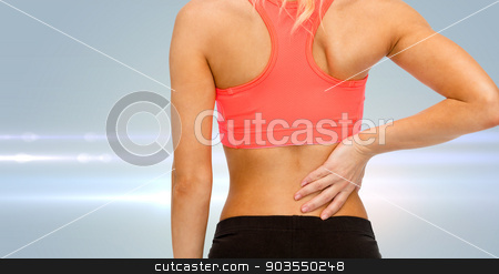 To use this stock image in your creative project, please select the size you need over to the right and click the "Add to Cart" button.
Your downloaded image will come with the Cutcaster watermark removed so don’t worry about the watermark you see on this page. close up of sporty woman touching her back stock photo, fitness, healthcare and medicine concept - close up of sporty woman touching her back by Syda Productions