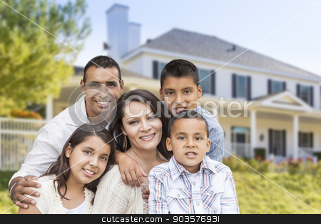 To use this stock image in your creative project, please select the size you need over to the right and click the "Add to Cart" button.
Your downloaded image will come with the Cutcaster watermark removed so don’t worry about the watermark you see on this page. Hispanic Family in Front of Beautiful House stock photo, Happy Hispanic Family Portrait in Front of Beautiful House. by Andy Dean