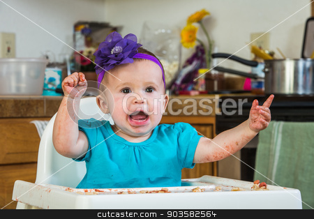 To use this stock image in your creative project, please select the size you need over to the right and click the "Add to Cart" button.
Your downloaded image will come with the Cutcaster watermark removed so don’t worry about the watermark you see on this page. Baby Has a Tantrum stock photo, A baby girl throws a tantrum in the kitchen by Scott Griessel