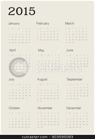 calendar 2015 with simple design vector stock vector simple calendar 2015
