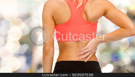 To use this stock image in your creative project, please select the size you need over to the right and click the "Add to Cart" button.
Your downloaded image will come with the Cutcaster watermark removed so don’t worry about the watermark you see on this page. close up of sporty woman touching her back stock photo, fitness, healthcare and medicine concept - close up of sporty woman touching her back by Syda Productions