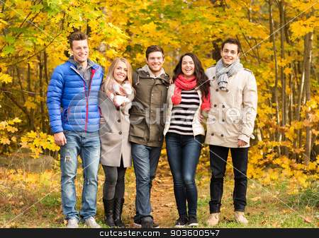 To use this stock image in your creative project, please select the size you need over to the right and click the "Add to Cart" button.
Your downloaded image will come with the Cutcaster watermark removed so don’t worry about the watermark you see on this page. group of smiling men and women in autumn park stock photo, love, relationship, season, friendship and people concept - group of smiling men and women hugging in autumn park by Syda Productions
