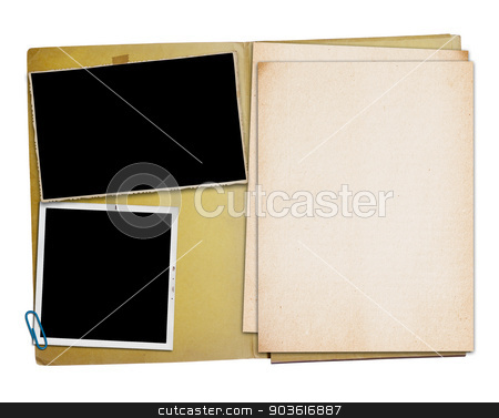 To use this stock image in your creative project, please select the size you need over to the right and click the "Add to Cart" button.
Your downloaded image will come with the Cutcaster watermark removed so don’t worry about the watermark you see on this page. Open vintage folder with two old photographs, stock photo, Open vintage folder with two old photographs, isolated, clipping path. by Pablo Caridad