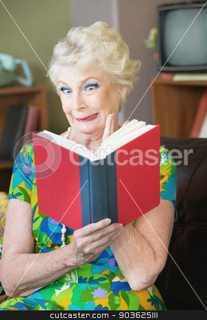 To use this stock image in your creative project, please select the size you need over to the right and click the "Add to Cart" button.
Your downloaded image will come with the Cutcaster watermark removed so don’t worry about the watermark you see on this page. Uneasy Woman Reading stock photo, Uneasy single senior woman in green reading a book by Scott Griessel