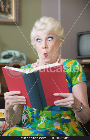 To use this stock image in your creative project, please select the size you need over to the right and click the "Add to Cart" button.
Your downloaded image will come with the Cutcaster watermark removed so don’t worry about the watermark you see on this page. Startled Woman Reading a Book stock photo, Startled Caucasian woman reading hard cover book by Scott Griessel