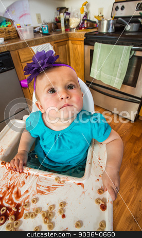 To use this stock image in your creative project, please select the size you need over to the right and click the "Add to Cart" button.
Your downloaded image will come with the Cutcaster watermark removed so don’t worry about the watermark you see on this page. Curious Looking Baby stock photo, Curious baby in kitchen is looking upwards by Scott Griessel