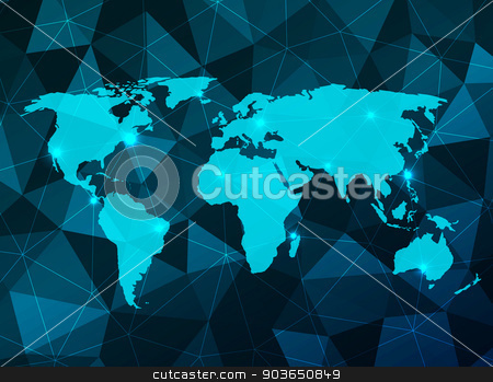 To use this stock image in your creative project, please select the size you need over to the right and click the "Add to Cart" button.
Your downloaded image will come with the Cutcaster watermark removed so don’t worry about the watermark you see on this page. World Map stock vector clipart, Vector World Map on an abstract background by Miroslava Hlavacova