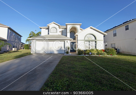 To use this stock image in your creative project, please select the size you need over to the right and click the "Add to Cart" button.
Your downloaded image will come with the Cutcaster watermark removed so don’t worry about the watermark you see on this page. Front Exterior stock photo, A front exterior of a home in Florida by Lucy Clark