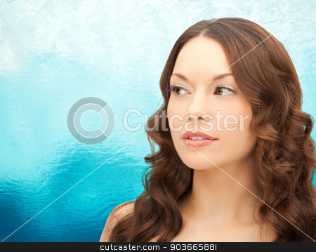 To use this stock image in your creative project, please select the size you need over to the right and click the "Add to Cart" button.
Your downloaded image will come with the Cutcaster watermark removed so don’t worry about the watermark you see on this page. beautiful young woman face stock photo, beauty, people and health concept - beautiful young woman face over ripple blue water background by Syda Productions