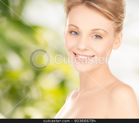 To use this stock image in your creative project, please select the size you need over to the right and click the "Add to Cart" button.
Your downloaded image will come with the Cutcaster watermark removed so don’t worry about the watermark you see on this page. beautiful young woman face stock photo, beauty, people and health concept - beautiful young woman face over green background by Syda Productions