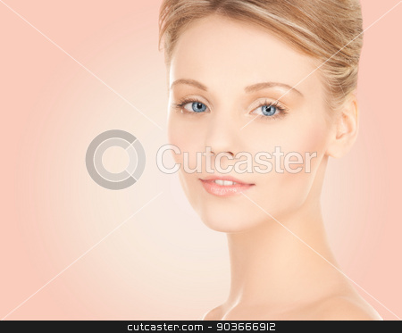 To use this stock image in your creative project, please select the size you need over to the right and click the "Add to Cart" button.
Your downloaded image will come with the Cutcaster watermark removed so don’t worry about the watermark you see on this page. beautiful young woman face stock photo, beauty, people and health concept - beautiful young woman face over pink background by Syda Productions
