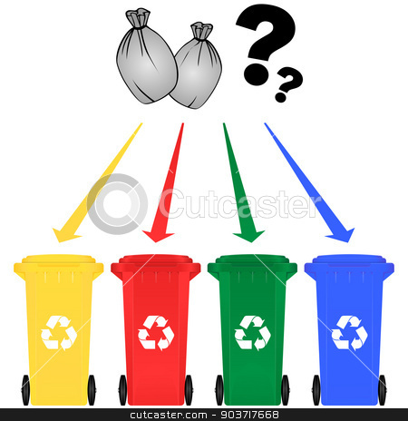 To use this stock image in your creative project, please select the size you need over to the right and click the "Add to Cart" button.
Your downloaded image will come with the Cutcaster watermark removed so don’t worry about the watermark you see on this page. Selective sorting stock vector clipart, Vector illustration of selective sorting trash can by Nickylarson974