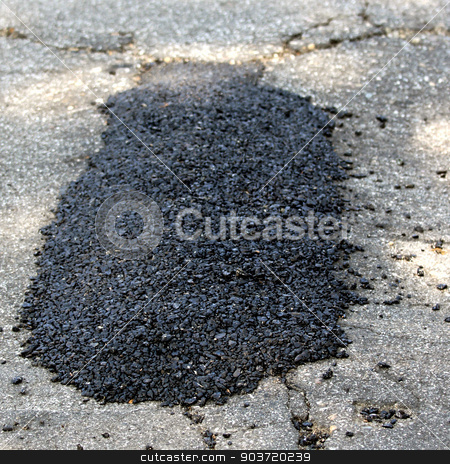 To use this stock image in your creative project, please select the size you need over to the right and click the "Add to Cart" button.
Your downloaded image will come with the Cutcaster watermark removed so don’t worry about the watermark you see on this page. Pothole Patch stock photo, Repaired pothole with a black tarmac. by Henrik Lehnerer